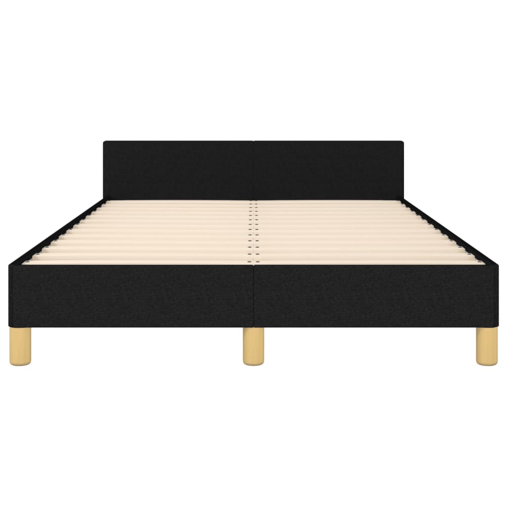 Cadru de pat cu tăblie, negru, 120x200 cm, textil - Lando