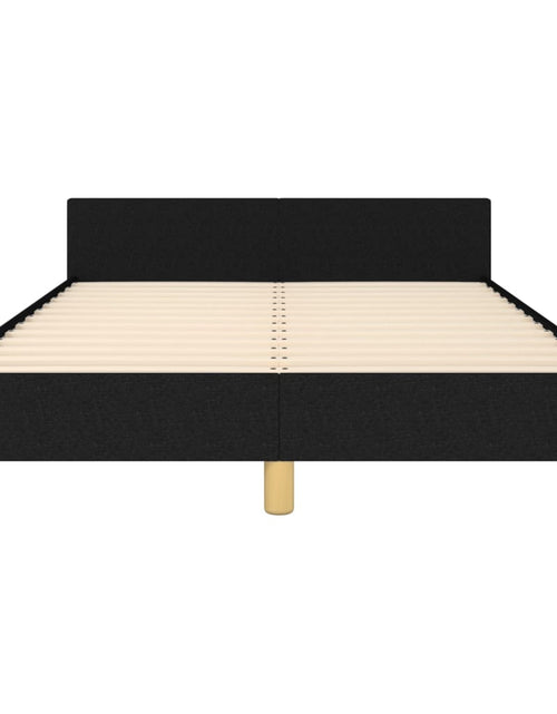 Загрузите изображение в средство просмотра галереи, Cadru de pat cu tăblie, negru, 120x200 cm, textil - Lando
