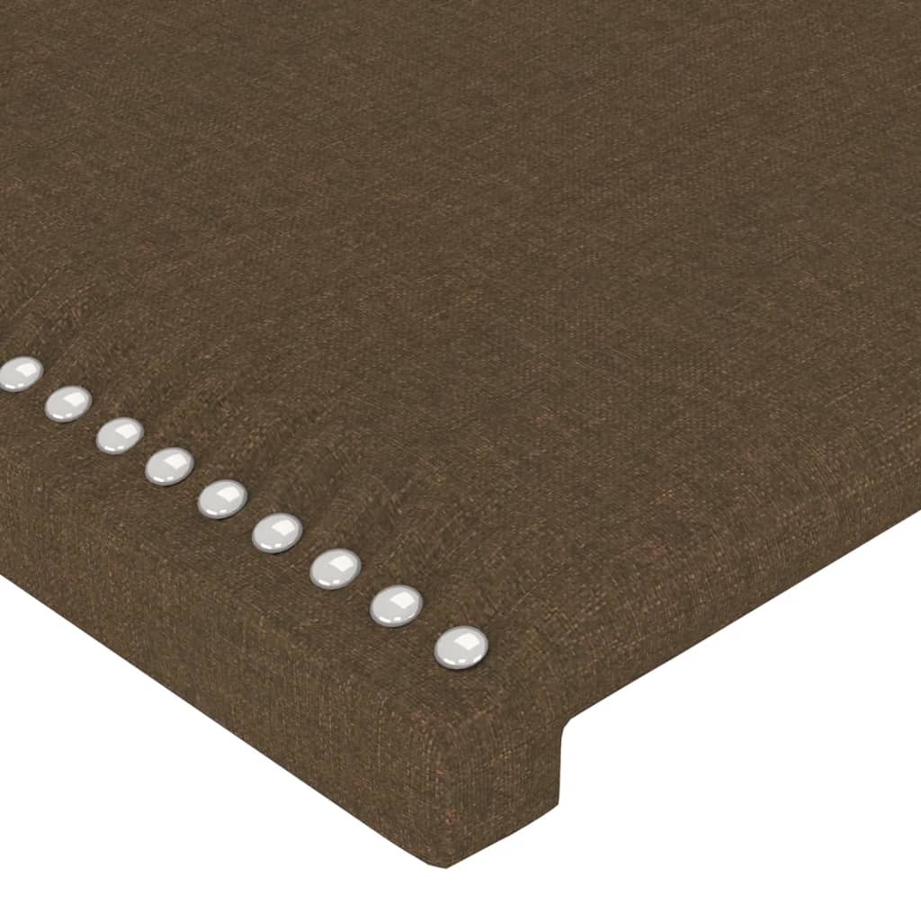 Cadru de pat cu tăblie, maro închis, 140x190 cm, textil - Lando