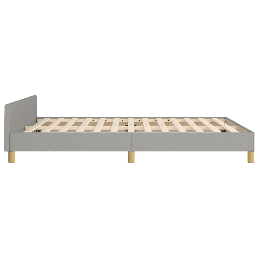 Cadru de pat cu tăblie, gri deschis, 140x200 cm, textil - Lando