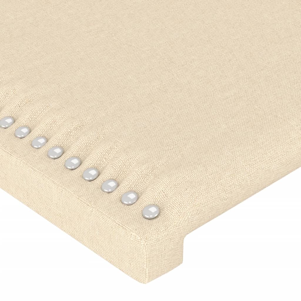 Cadru de pat cu tăblie, crem, 140x200 cm, textil - Lando