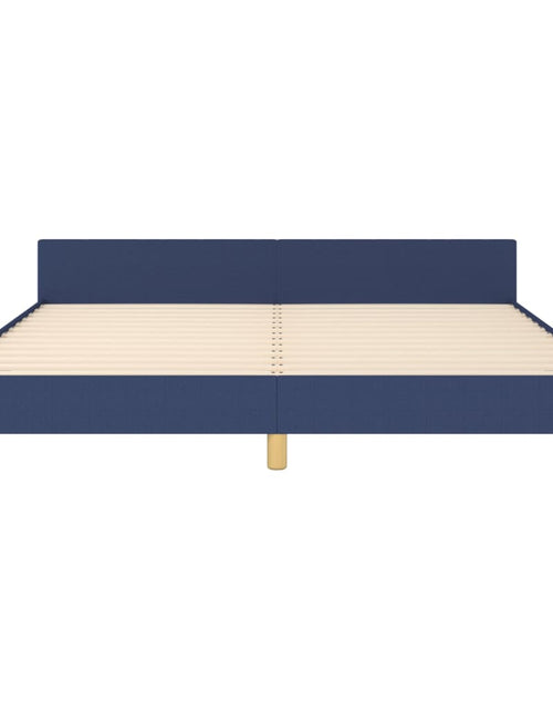 Загрузите изображение в средство просмотра галереи, Cadru de pat cu tăblie, albastru, 180x200 cm, textil - Lando
