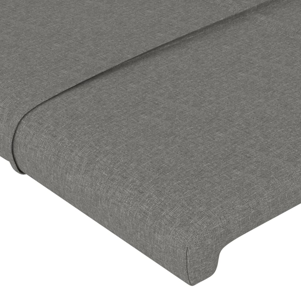 Cadru de pat cu tăblie, gri închis, 80x200 cm, textil - Lando