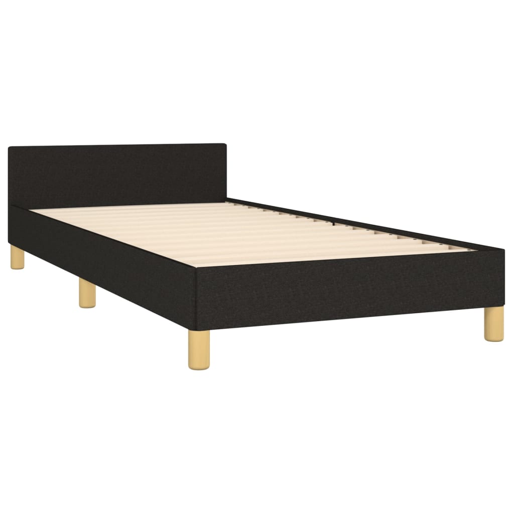 Cadru de pat cu tăblie, negru, 80x200 cm, textil - Lando