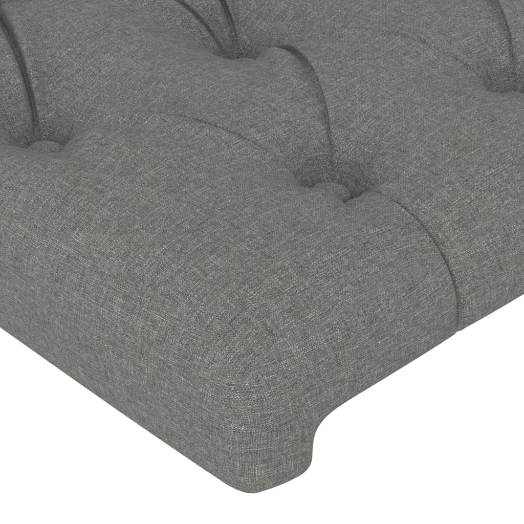 Cadru de pat cu tăblie, gri închis, 90x200 cm, textil - Lando