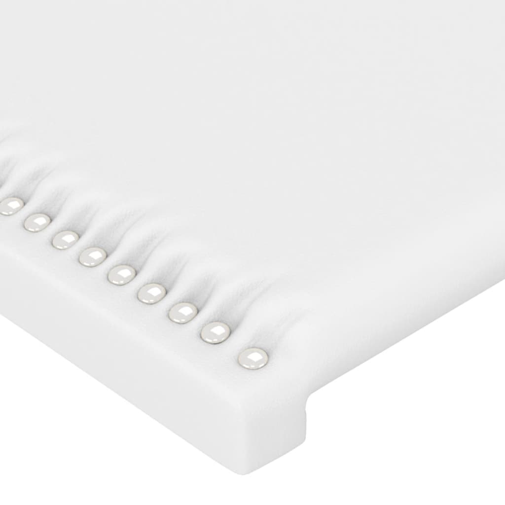 Cadru de pat cu tăblie, alb, 100x200 cm, piele ecologică - Lando