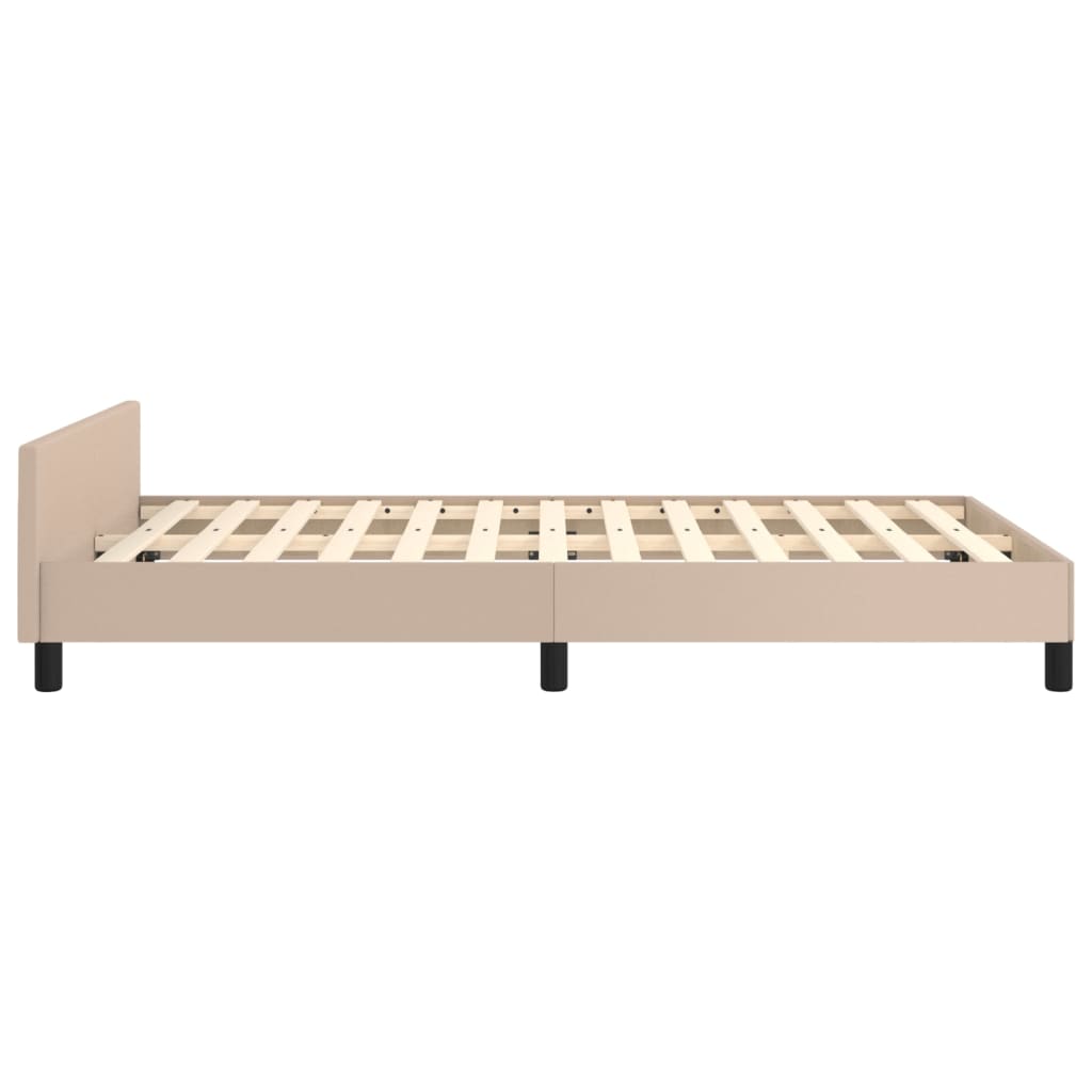 Cadru de pat cu tăblie, cappuccino, 120x200 cm, piele ecologică - Lando