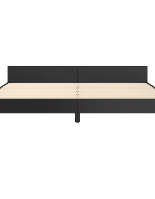 Încărcați imaginea în vizualizatorul Galerie, Cadru de pat cu tăblie, negru, 200x200 cm, piele ecologică - Lando
