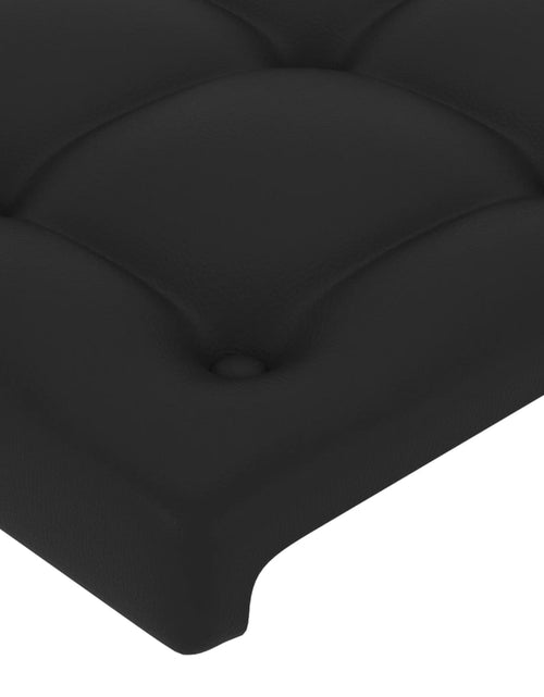 Загрузите изображение в средство просмотра галереи, Cadru de pat cu tăblie, negru, 200x200 cm, piele ecologică - Lando
