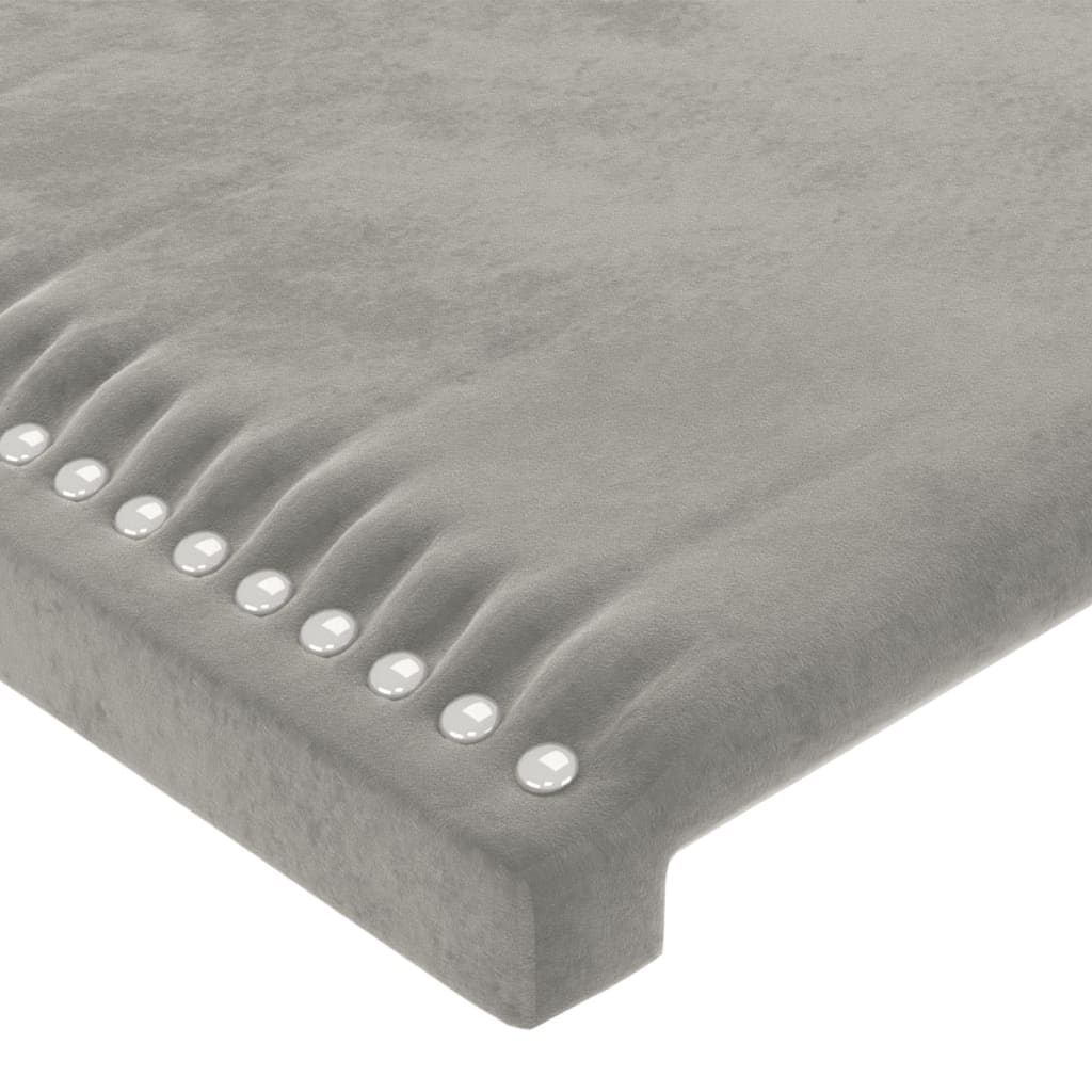 Cadru de pat cu tăblie, gri deschis, 80x200 cm, catifea - Lando