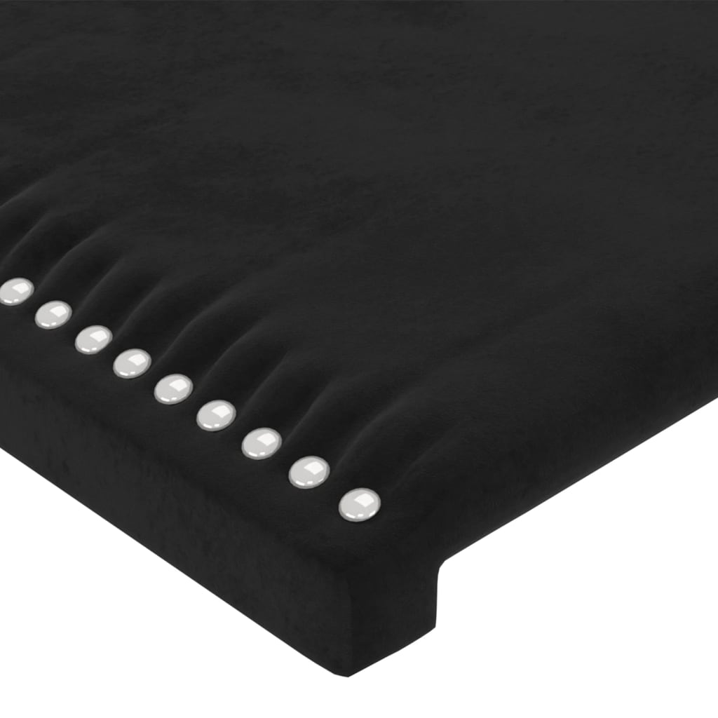 Cadru de pat cu tăblie, negru, 80x200 cm, catifea - Lando