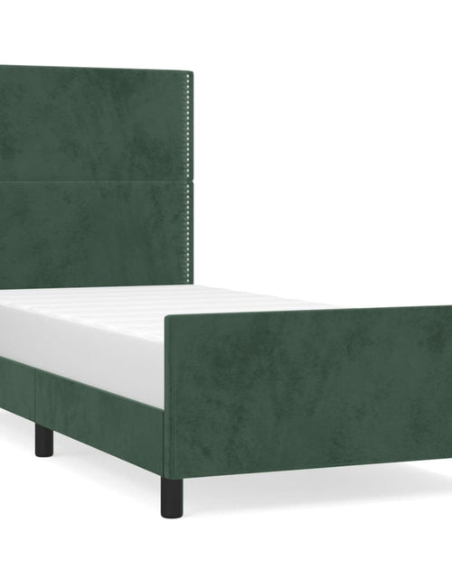 Загрузите изображение в средство просмотра галереи, Cadru de pat cu tăblie, verde închis, 80x200 cm, catifea - Lando
