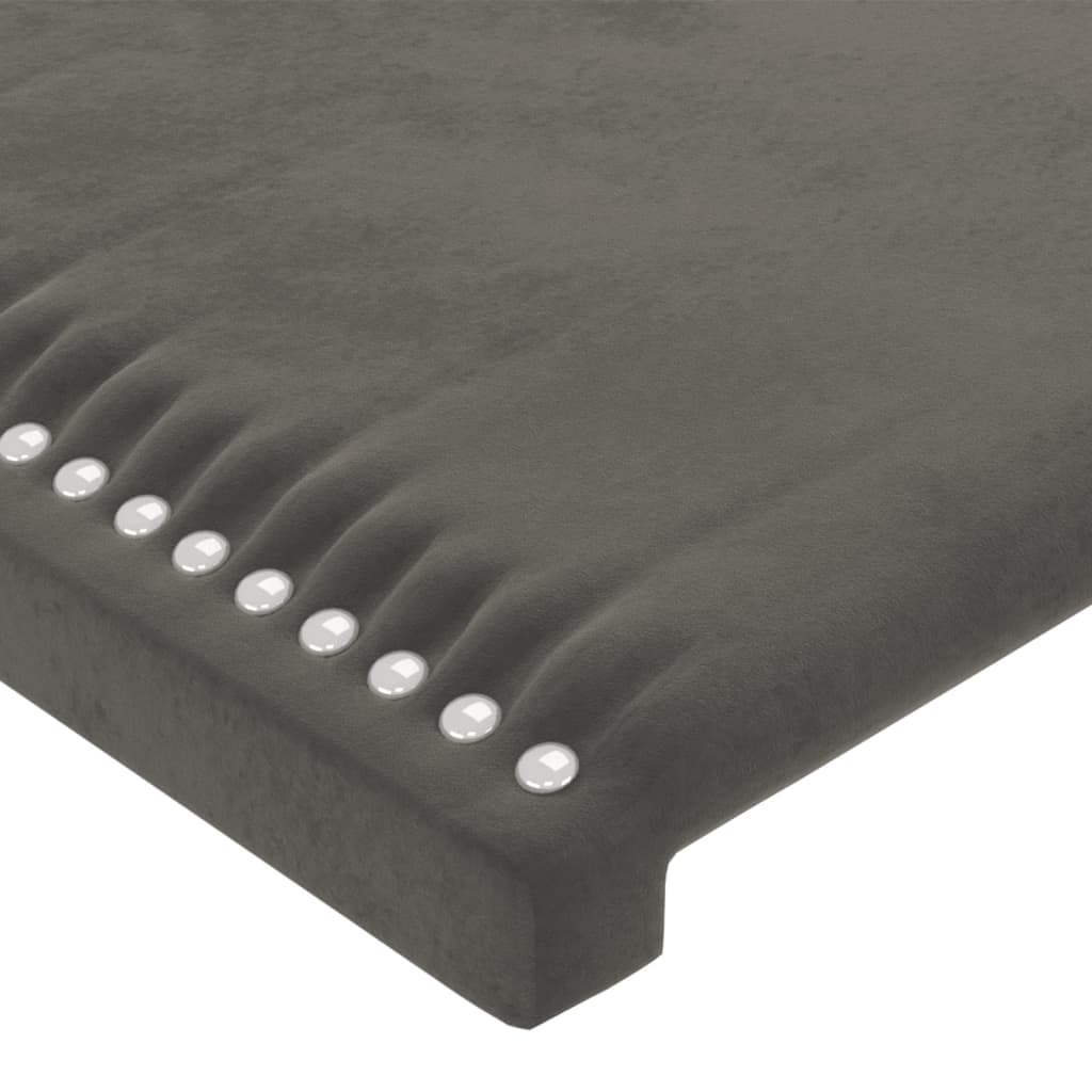 Cadru de pat cu tăblie, gri închis, 90x190 cm, catifea - Lando
