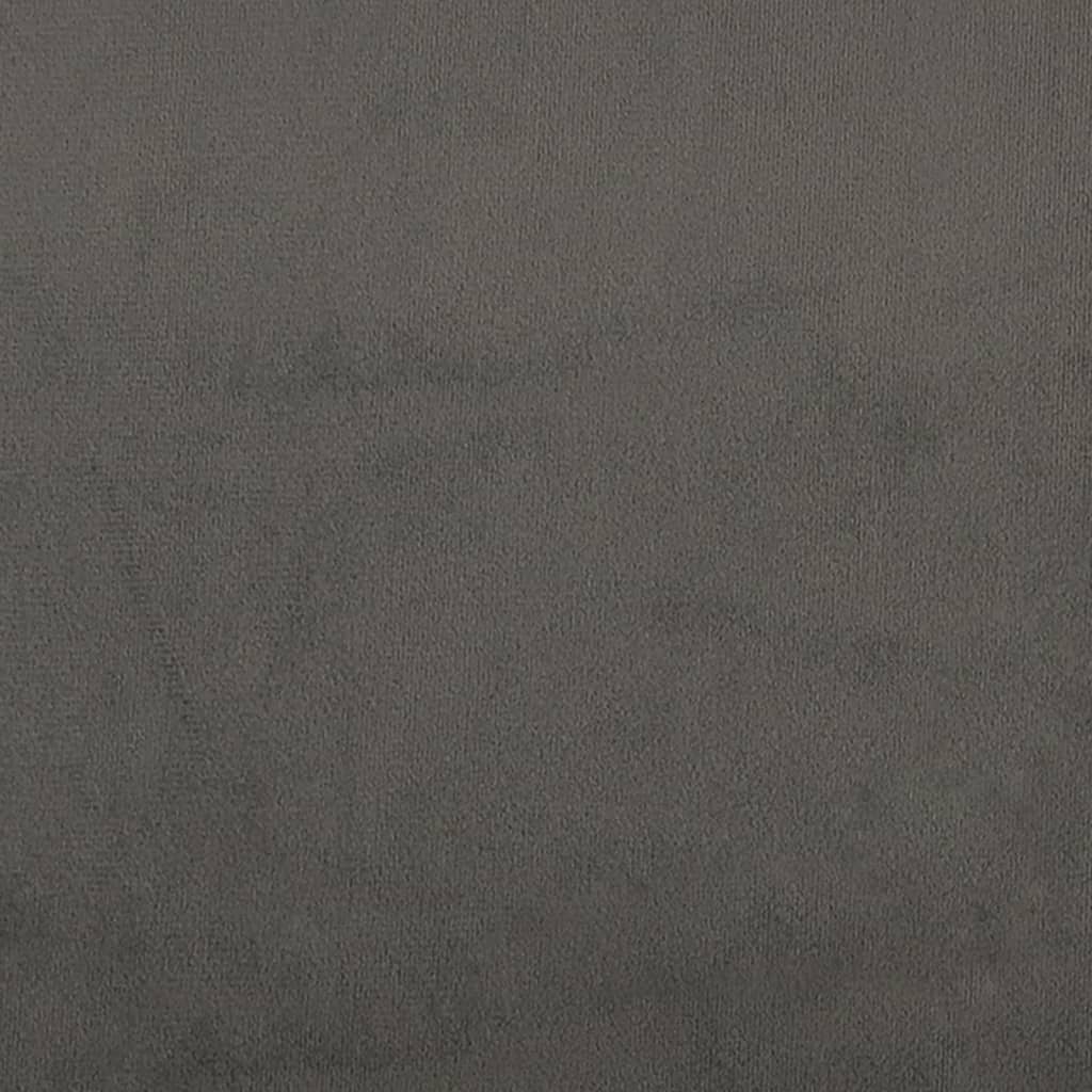Cadru de pat cu tăblie, gri închis, 90x200 cm, catifea - Lando