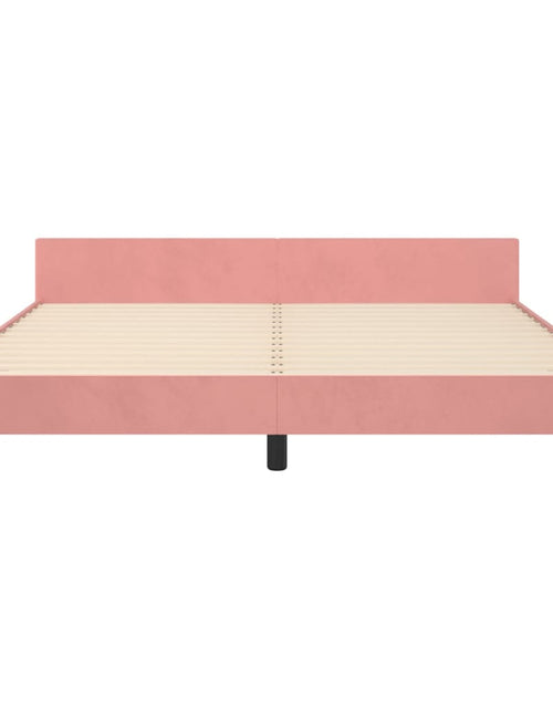 Încărcați imaginea în vizualizatorul Galerie, Cadru de pat cu tăblie, roz, 180x200 cm, catifea - Lando
