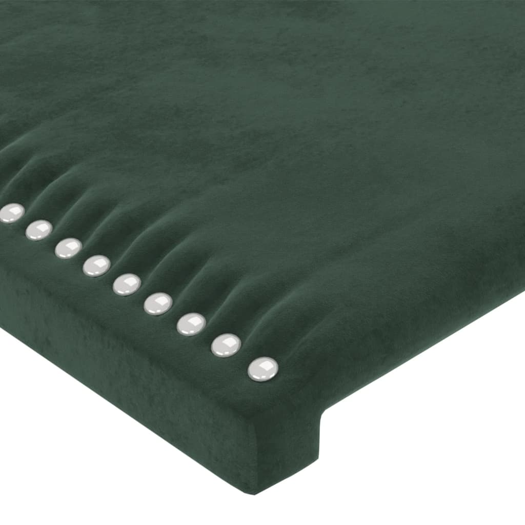 Cadru de pat cu tăblie, verde închis, 200x200 cm, catifea - Lando