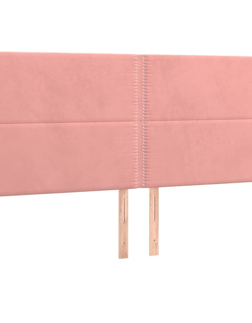 Încărcați imaginea în vizualizatorul Galerie, Cadru de pat cu tăblie, roz, 200x200 cm, catifea - Lando
