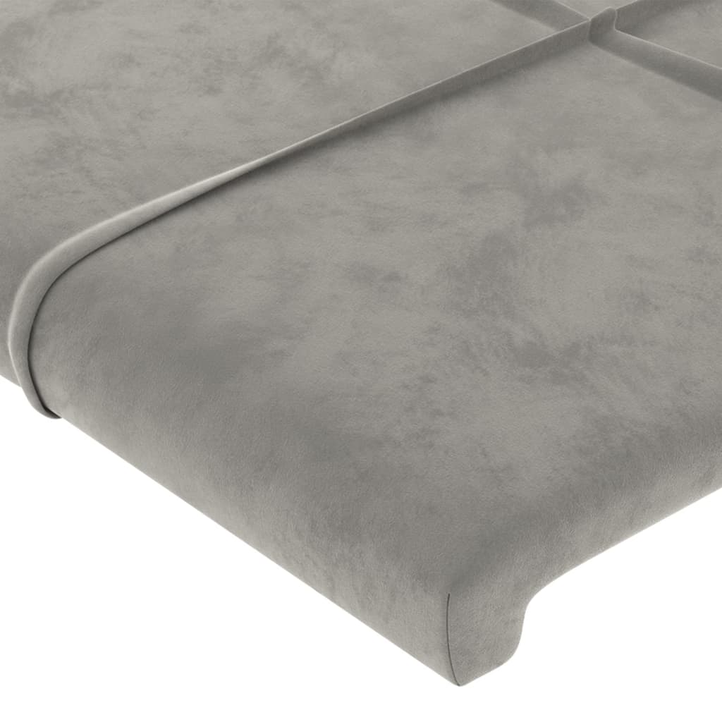 Cadru de pat cu tăblie, gri deschis, 120x200 cm, catifea - Lando