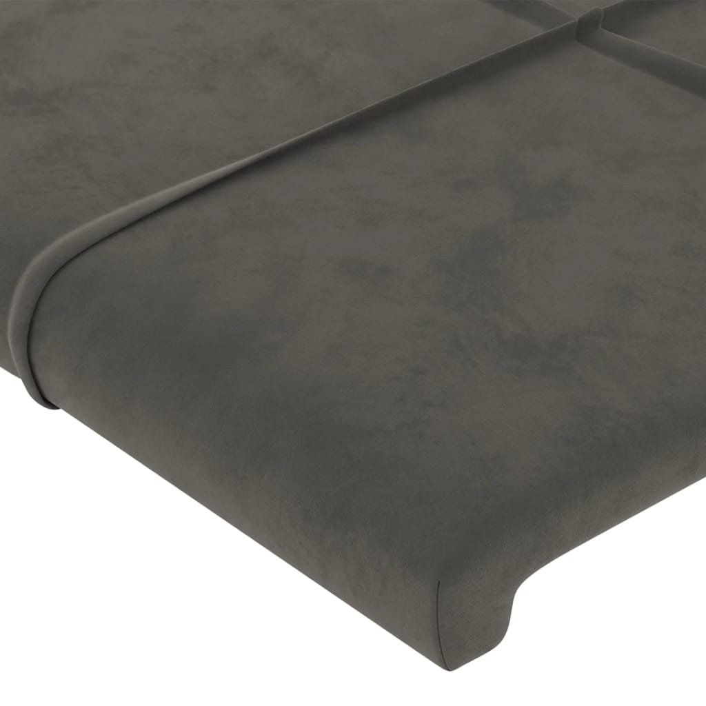 Cadru de pat cu tăblie, gri închis, 200x200 cm, catifea