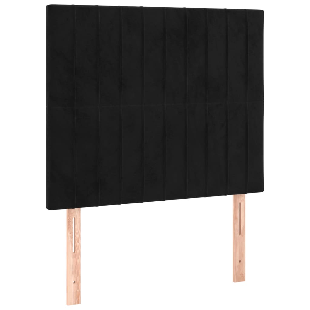 Cadru de pat cu tăblie, negru, 120x200 cm, catifea - Lando