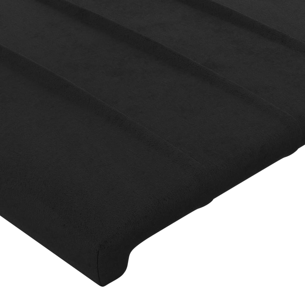 Cadru de pat cu tăblie, negru, 200x200 cm, catifea - Lando