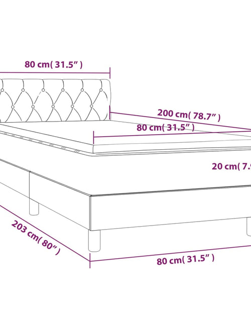 Загрузите изображение в средство просмотра галереи, Pat box spring cu saltea, gri închis, 80x200 cm, textil - Lando
