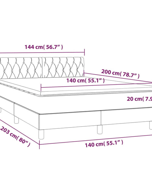 Загрузите изображение в средство просмотра галереи, Pat box spring cu saltea, negru, 140x200 cm, textil - Lando
