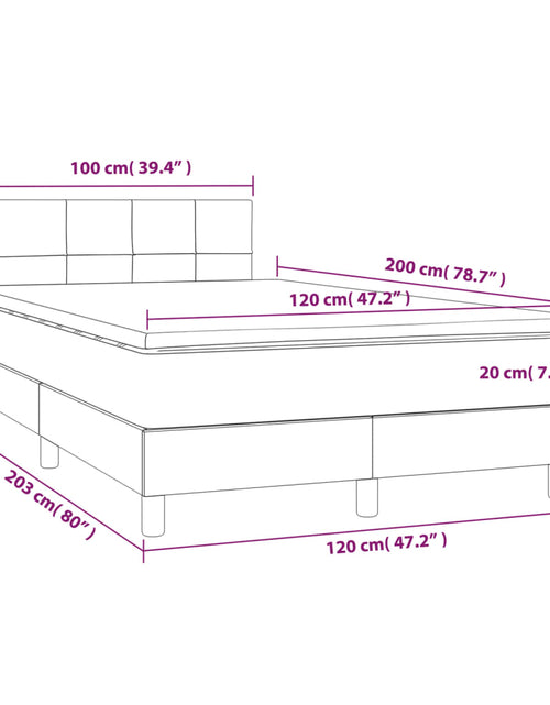 Загрузите изображение в средство просмотра галереи, Pat box spring cu saltea, negru, 120x200 cm, textil - Lando
