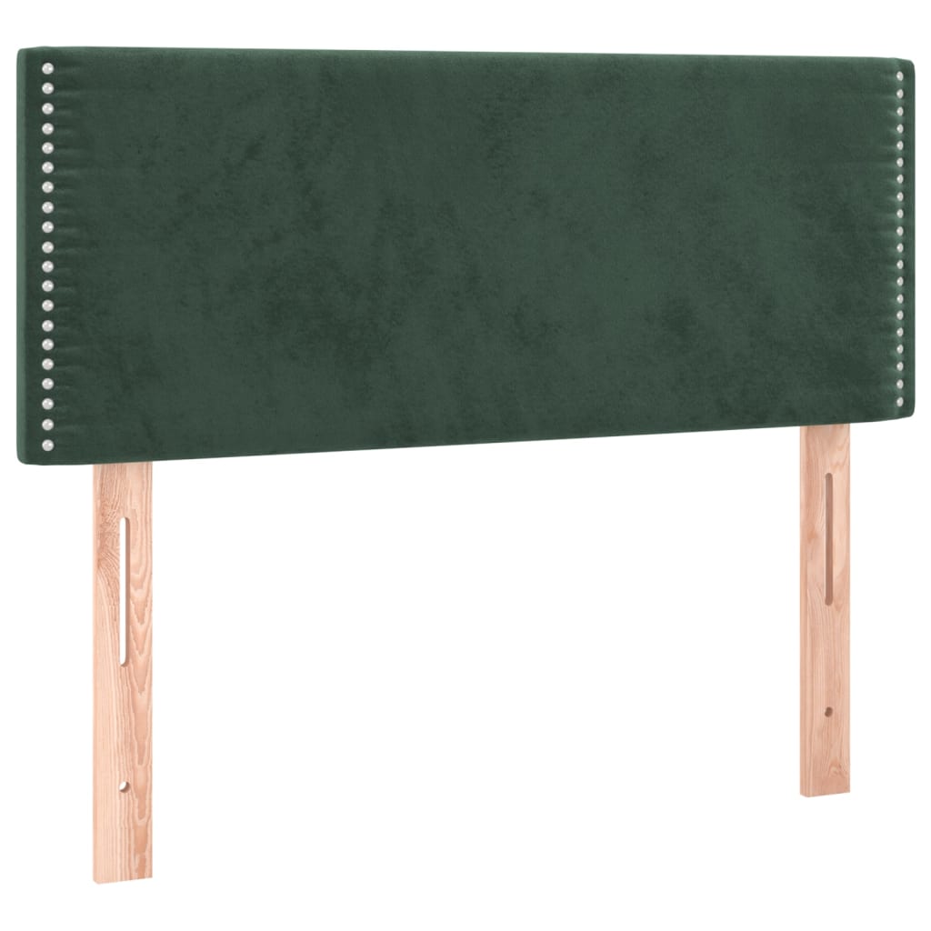 Pat box spring cu saltea, verde închis, 90x190 cm, catifea - Lando