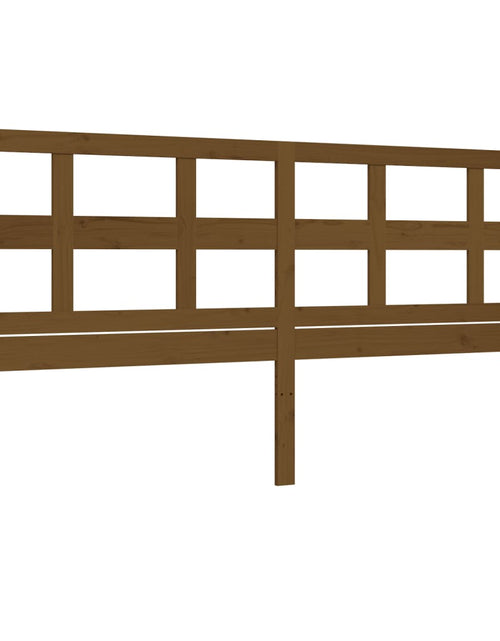 Загрузите изображение в средство просмотра галереи, Cadru pat cu tăblie, maro miere, 200x200 cm, lemn masiv - Lando
