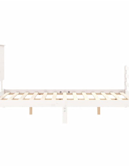 Загрузите изображение в средство просмотра галереи, Cadru de pat cu tăblie, alb, 160x200 cm, lemn masiv - Lando
