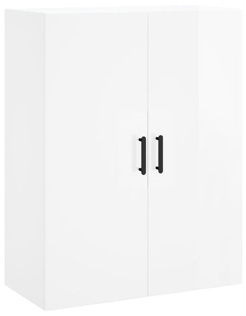 Загрузите изображение в средство просмотра галереи, Dulap înalt, alb extralucios, 69,5x34x180 cm, lemn compozit Lando - Lando
