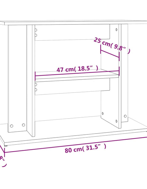 Загрузите изображение в средство просмотра галереи, Suport acvariu, gri beton, 80x35x60 cm, lemn prelucrat - Lando
