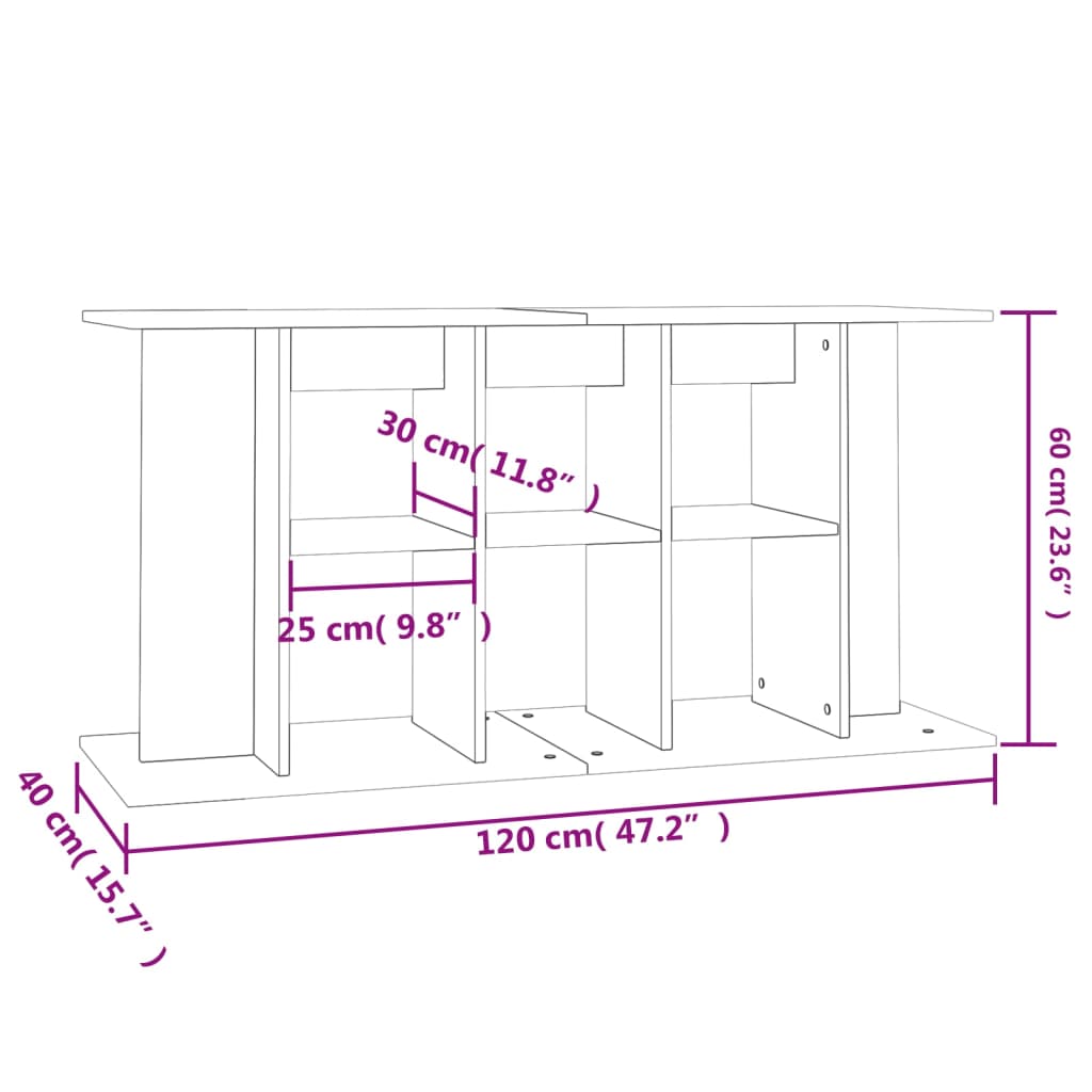 Suport pentru acvariu, alb, 120x40x60 cm, lemn prelucrat - Lando