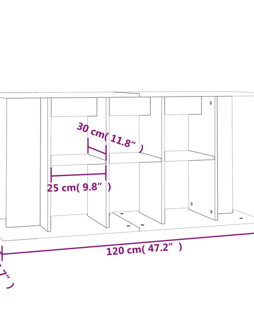 Загрузите изображение в средство просмотра галереи, Suport acvariu, stejar fumuriu, 120x40x60 cm, lemn prelucrat - Lando
