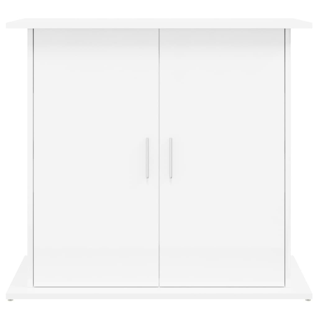 Suport acvariu, alb extralucios, 81x36x73 cm, lemn prelucrat - Lando