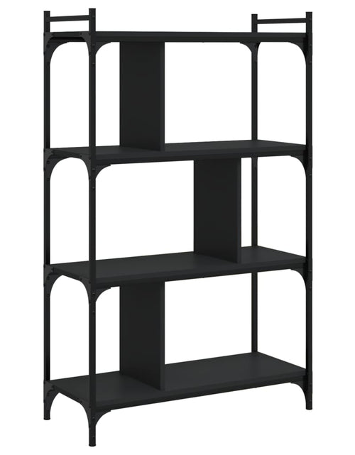 Încărcați imaginea în vizualizatorul Galerie, Bibliotecă cu 4 niveluri, negru, 76x32x123 cm, lemn prelucrat Lando - Lando

