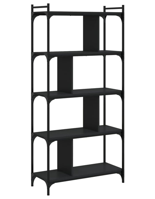 Încărcați imaginea în vizualizatorul Galerie, Bibliotecă cu 5 niveluri, negru, 76x32x158 cm, lemn prelucrat Lando - Lando
