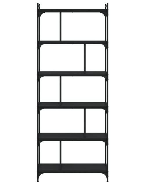 Încărcați imaginea în vizualizatorul Galerie, Bibliotecă cu 6 niveluri, negru, 76x32x192 cm, lemn prelucrat Lando - Lando
