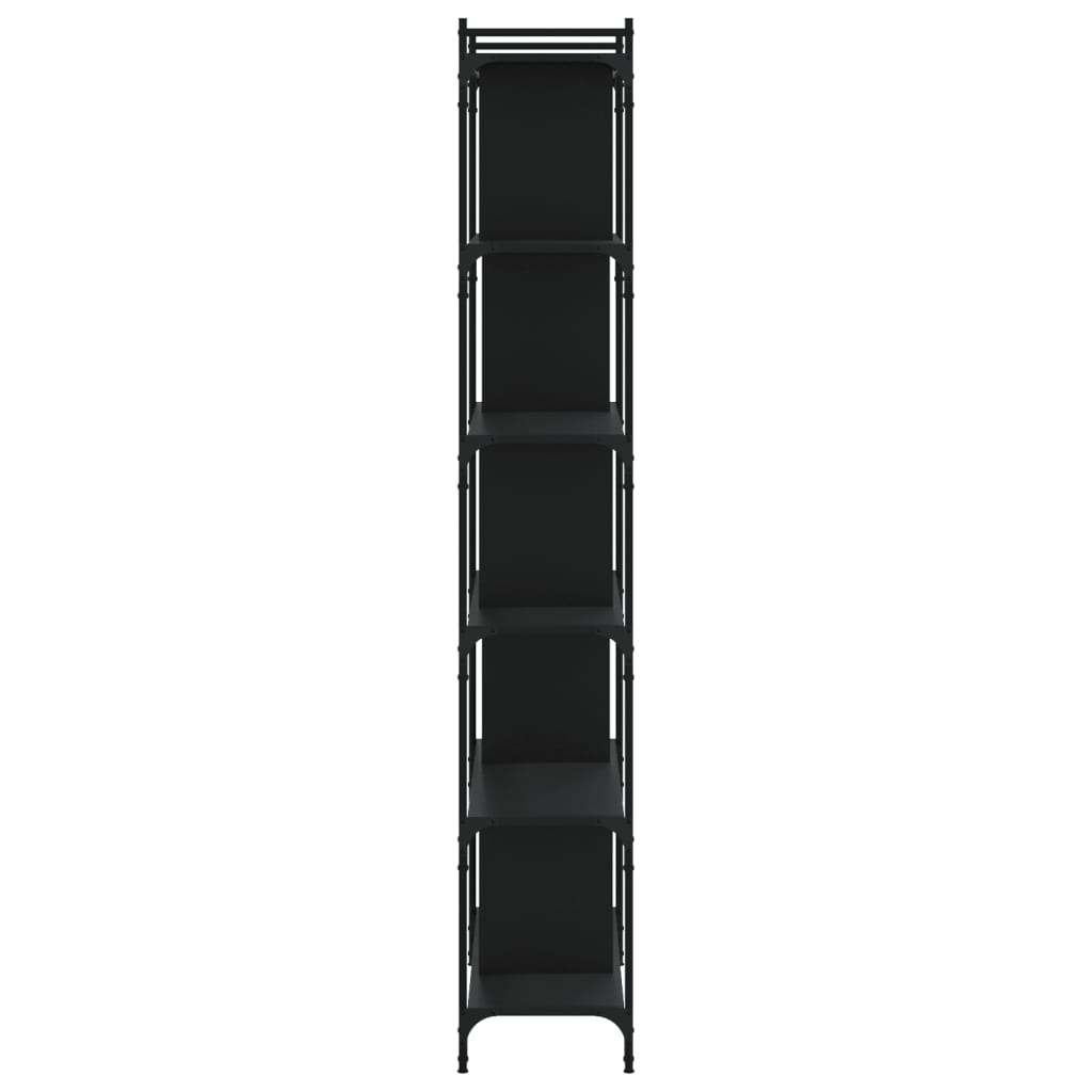Bibliotecă cu 6 niveluri, negru, 76x32x192 cm, lemn prelucrat Lando - Lando