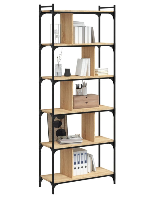 Загрузите изображение в средство просмотра галереи, Bibliotecă cu 6 niveluri, stejar sonoma, 76x32x192 cm, lemn Lando - Lando
