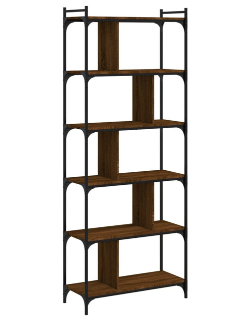 Загрузите изображение в средство просмотра галереи, Bibliotecă cu 6 niveluri stejar maro 76x32x192 cm lemn compozit Lando - Lando
