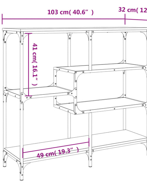Загрузите изображение в средство просмотра галереи, Măsuță consolă, stejar sonoma, 103x32x95 cm, lemn prelucrat Lando - Lando
