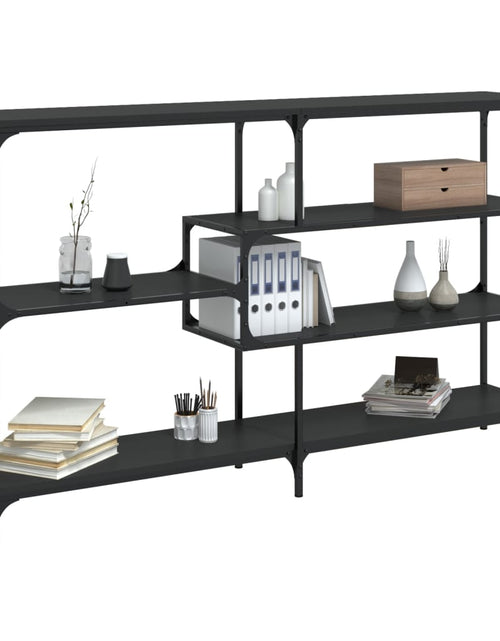 Загрузите изображение в средство просмотра галереи, Măsuță consolă, negru, 160x32x95 cm, lemn compozit Lando - Lando
