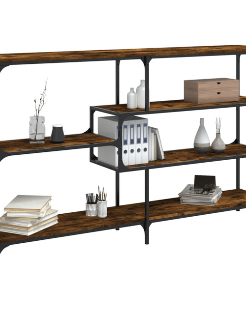 Загрузите изображение в средство просмотра галереи, Măsuță consolă, stejar fumuriu, 160x32x95 cm, lemn prelucrat Lando - Lando
