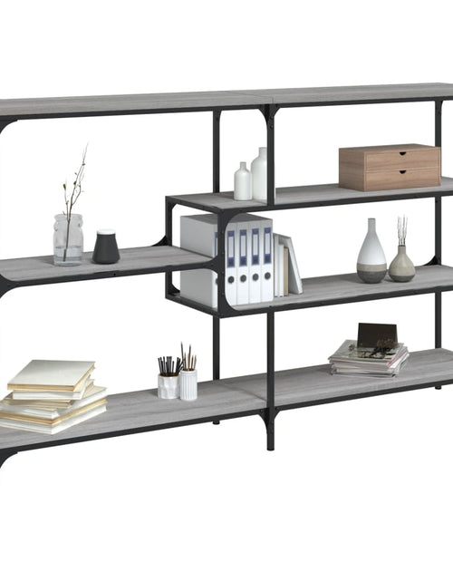 Încărcați imaginea în vizualizatorul Galerie, Măsuță consolă, gri sonoma, 160x32x95 cm, lemn prelucrat Lando - Lando
