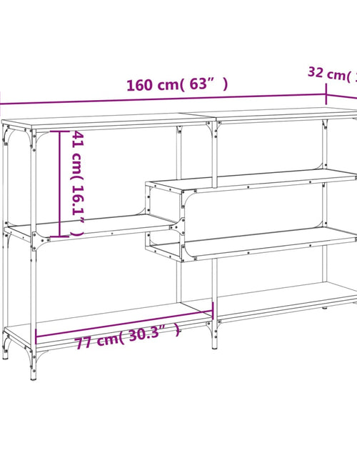 Încărcați imaginea în vizualizatorul Galerie, Măsuță consolă, gri sonoma, 160x32x95 cm, lemn prelucrat Lando - Lando
