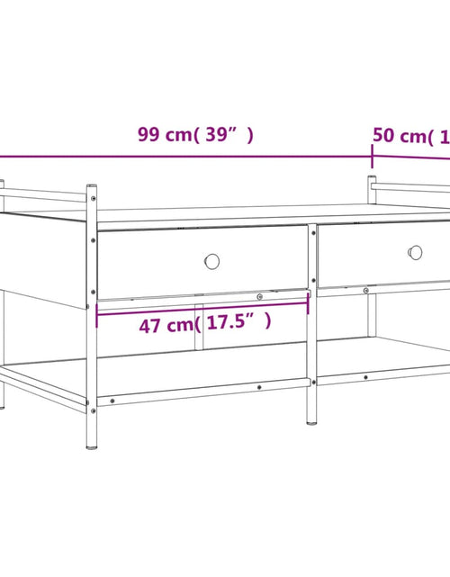 Загрузите изображение в средство просмотра галереи, Măsuță de cafea, stejar sonoma, 99x50x50 cm, lemn prelucrat Lando - Lando
