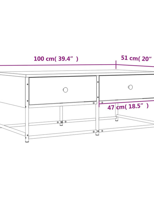 Загрузите изображение в средство просмотра галереи, Măsuță de cafea, stejar fumuriu, 100x51x40 cm, lemn prelucrat Lando - Lando
