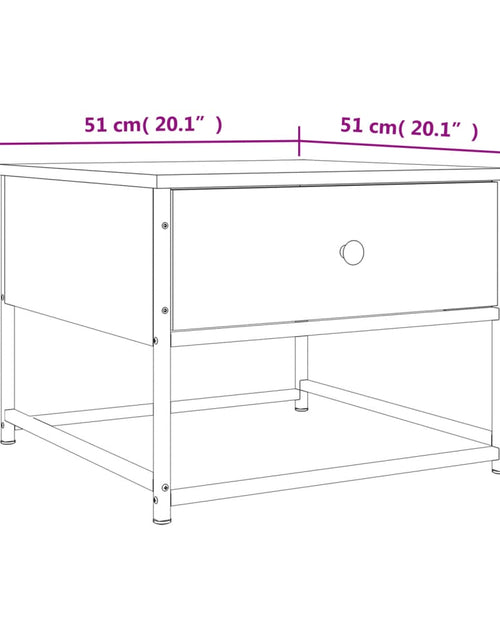 Загрузите изображение в средство просмотра галереи, Măsuță de cafea, stejar fumuriu, 51x51x40 cm, lemn prelucrat Lando - Lando

